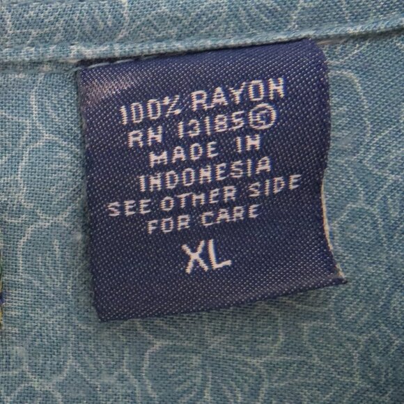 Campia*‎ Men's Short Sleeve Button Down Curved Hem Pocket Floral Shirt~ Size XL - Picture 4 of 11